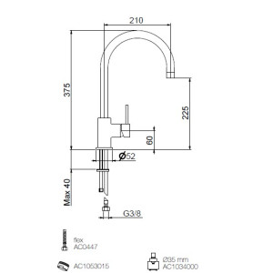 Mitigeur WEBERT BALTIMORE à col de cygne 2