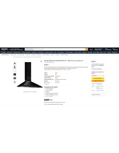 Hotte murale SMEG KSED95NEE