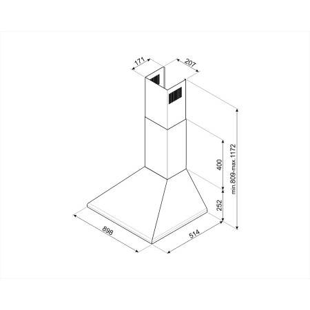 Hotte murale SMEG KSED95NEE