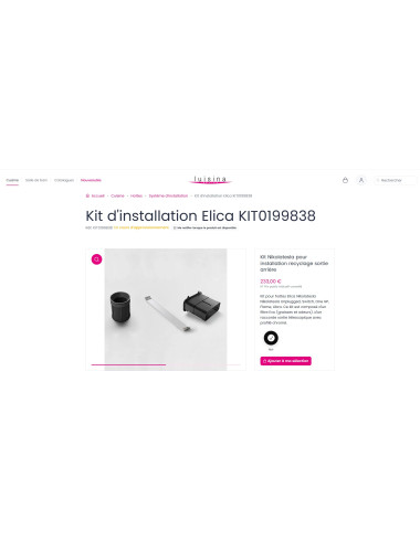 Kit installation recyclage ELICA NIKOLATESLA EVO KIT0199838