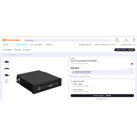 Cave à vin encastrable LE CHAI LMN50V