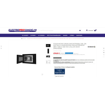 Micro-ondes encastrable DE DIETRICH DME4320B