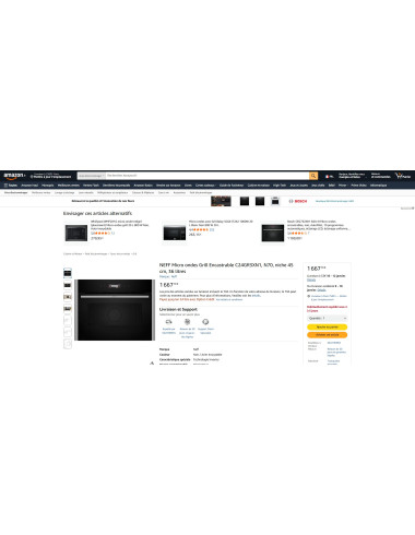 Four micro-ondes encastrable NEFF C24GR3XN1