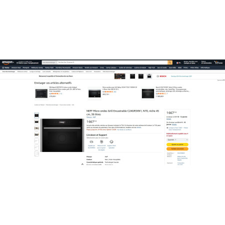 Four micro-ondes encastrable NEFF C24GR3XN1