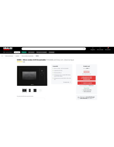 Four micro-ondes encastrable SMEG FMI120B3