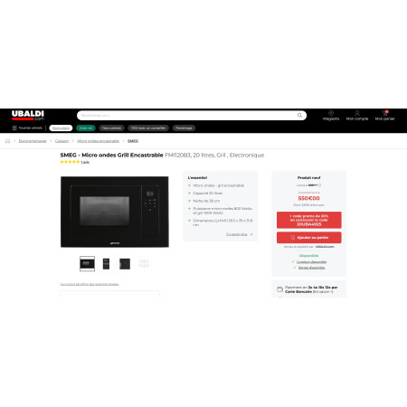 Four micro-ondes encastrable SMEG FMI120B3