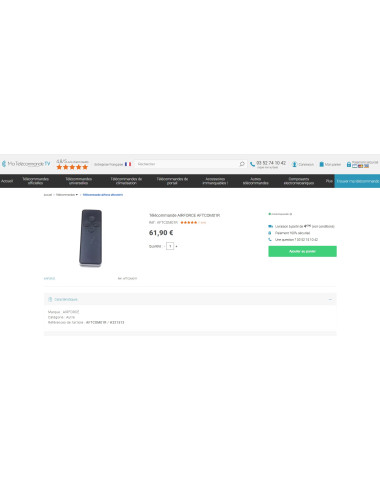 Télécommande hotte AIRFORCE