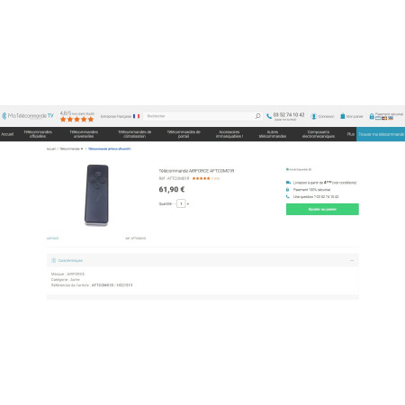 Télécommande hotte AIRFORCE