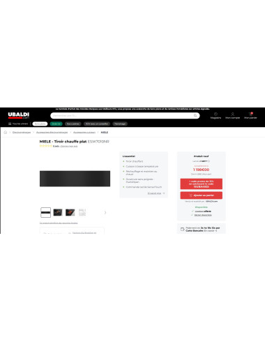 Tiroir chauffant encastrable MIELE ESW7010NR