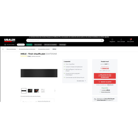 Tiroir chauffant encastrable MIELE ESW7010NR