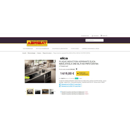 Plaque induction avec hotte intégrée ELICA NIKOLATESLA ONE