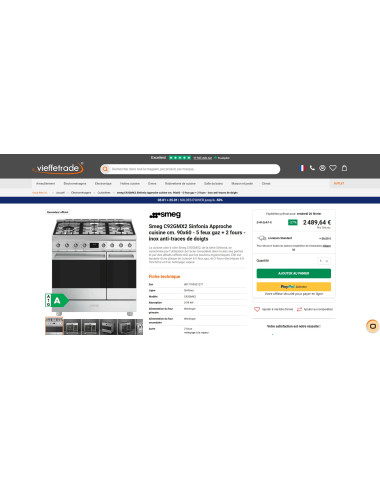 Piano de cuisson SMEG C92GMX2