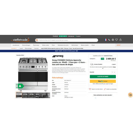 Piano de cuisson SMEG C92GMX2