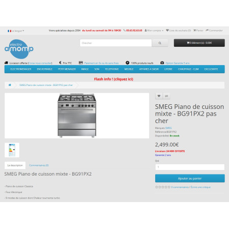 Piano de cuisson SMEG BG91PX2