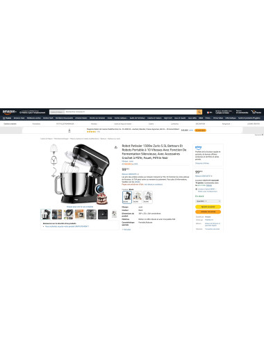 Robot pâtissier ZURIO SM1531N 4,5L