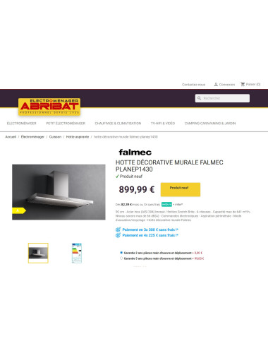 Hotte murale FALMEC PLANE PLUS