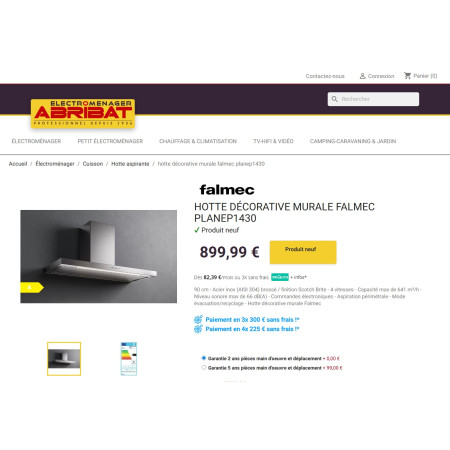Hotte murale FALMEC PLANE PLUS