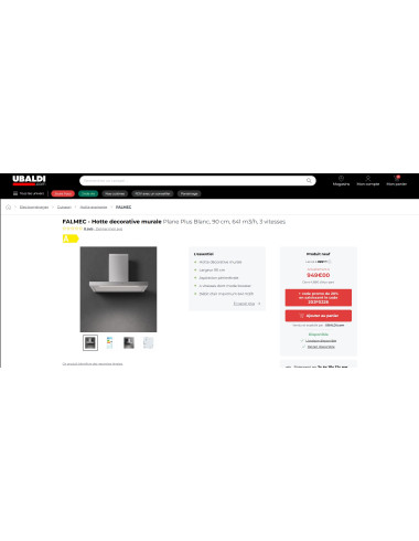 Hotte murale FALMEC PLANE PLUS