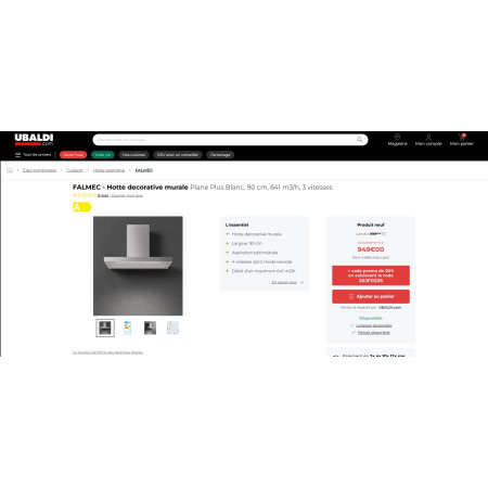 Hotte murale FALMEC PLANE PLUS