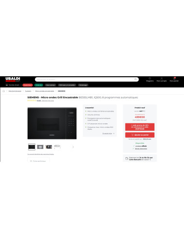 Four micro-ondes encastrable SIEMENS BE555LMB1
