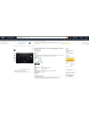 Micro-ondes encastrable BOSCH BFL553MS0