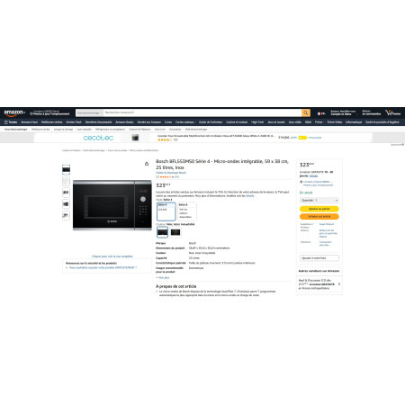 Micro-ondes encastrable BOSCH BFL553MS0