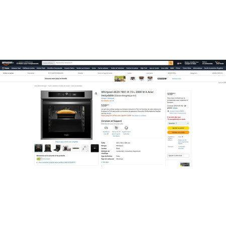 Four encastrable WHIRLPOOL AKZ97890IX