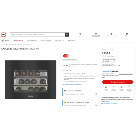 Cave à vin encastrable MIELE KWT7112IG