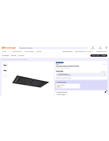 Hotte plafond ROBLIN CONFIDENCE 1000