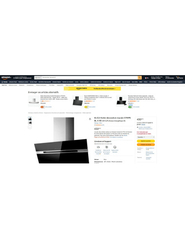 Hotte inclinée ELICA STRIPE BL/A/90 PRF0101143B