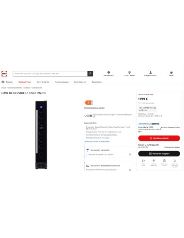 Cave à vin encastrable LE CHAI LMN78/1