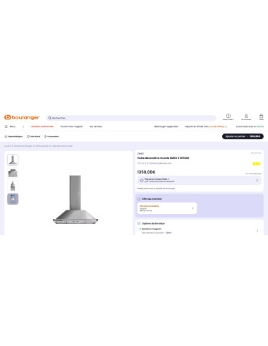 Hotte murale SMEG KT110