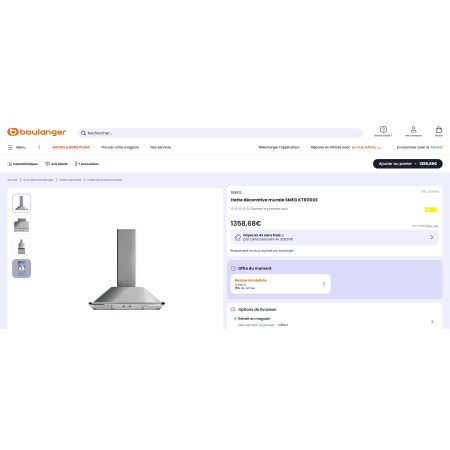 Hotte murale SMEG KT110