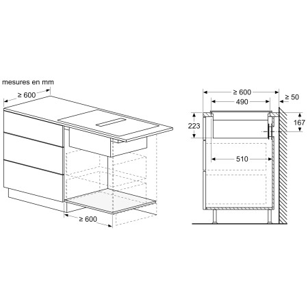 Plaque induction avec hotte intégrée NEFF V58FHQ4L0