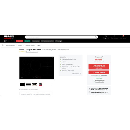 Plaque induction NEFF T68FHV4L0