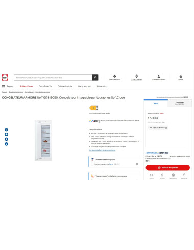 Congélateur encastrable NEFF GI7813CE0