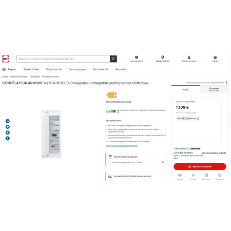 Congélateur encastrable NEFF GI7813CE0