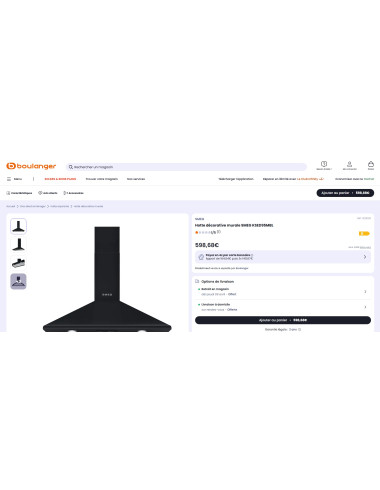 Hotte murale SMEG KSED95