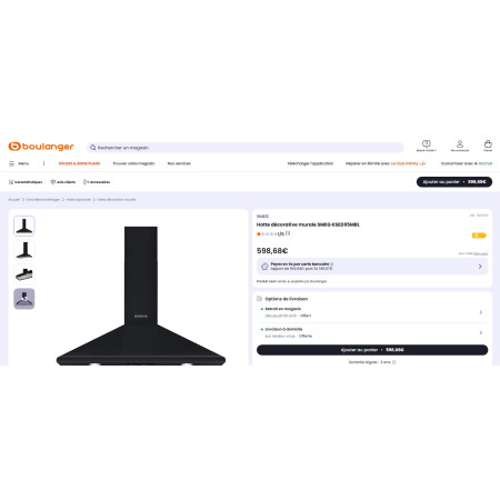 Hotte murale SMEG KSED95