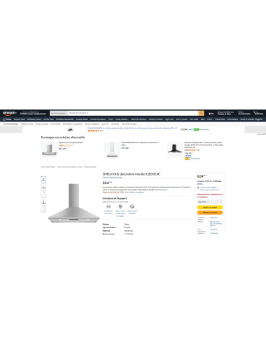 Hotte murale SMEG KSED95