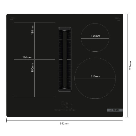 Plaque induction avec hotte intégrée BOSCH PVS611B16E