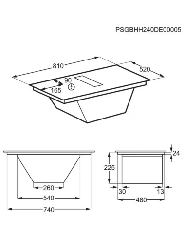 Plaque induction avec hotte intégrée ELECTROLUX KCC8344