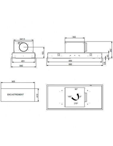 Hotte plafond ROBLIN CONFIDENCE 1000 VERRE BLANC MAT