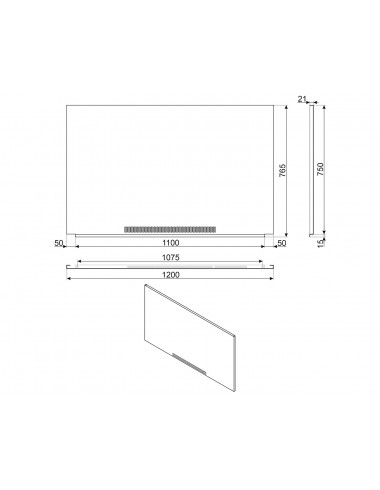 Crédence SMEG VICTORIA KIT1A3-8 inox 120cm