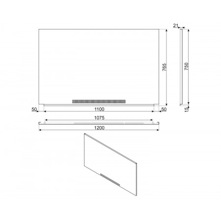 Crédence SMEG VICTORIA KIT1A3-8 inox 120cm