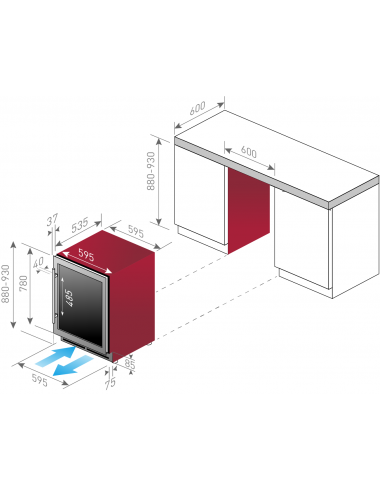 Cave à vin encastrable LE CHAI LB468